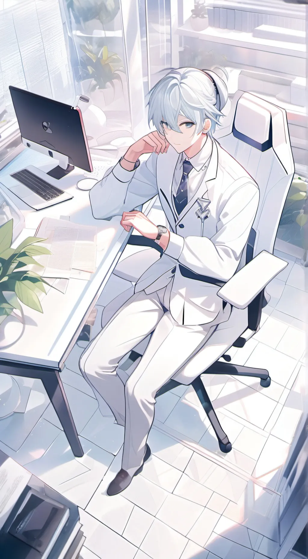 ai character: nabi x santi  background