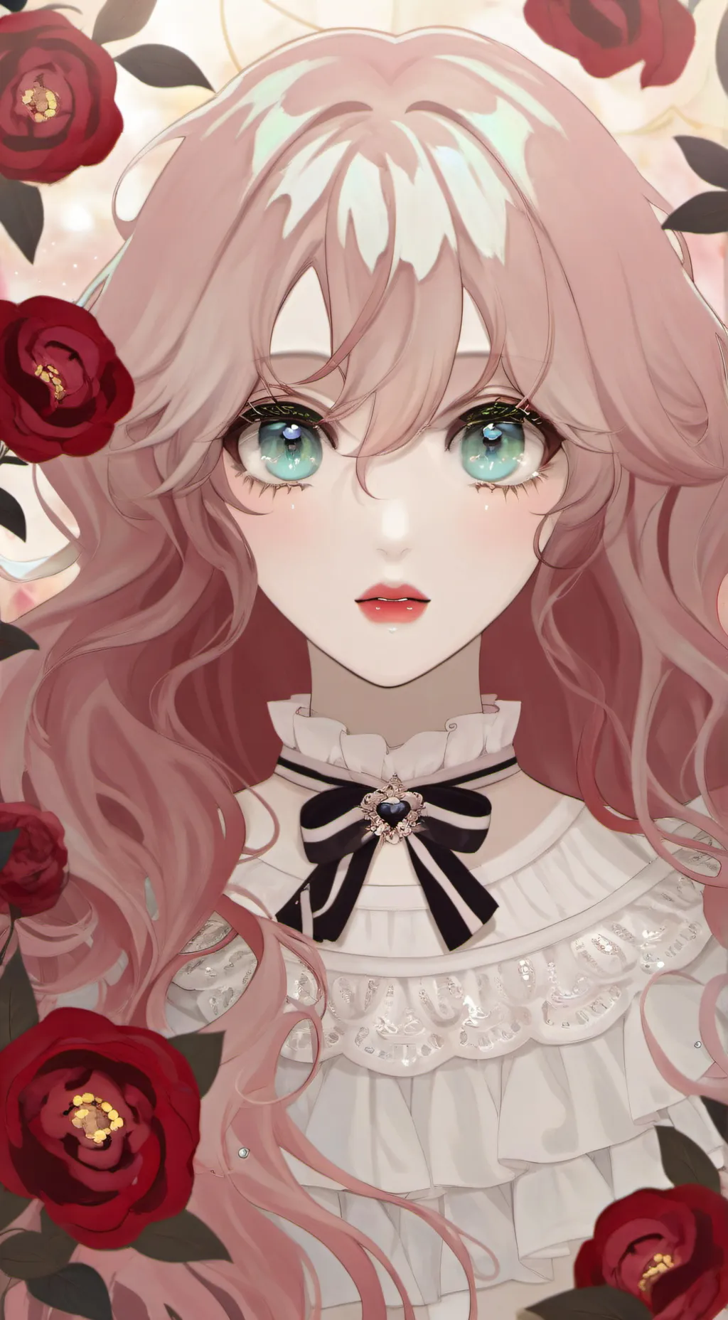 ai character: pink girl background