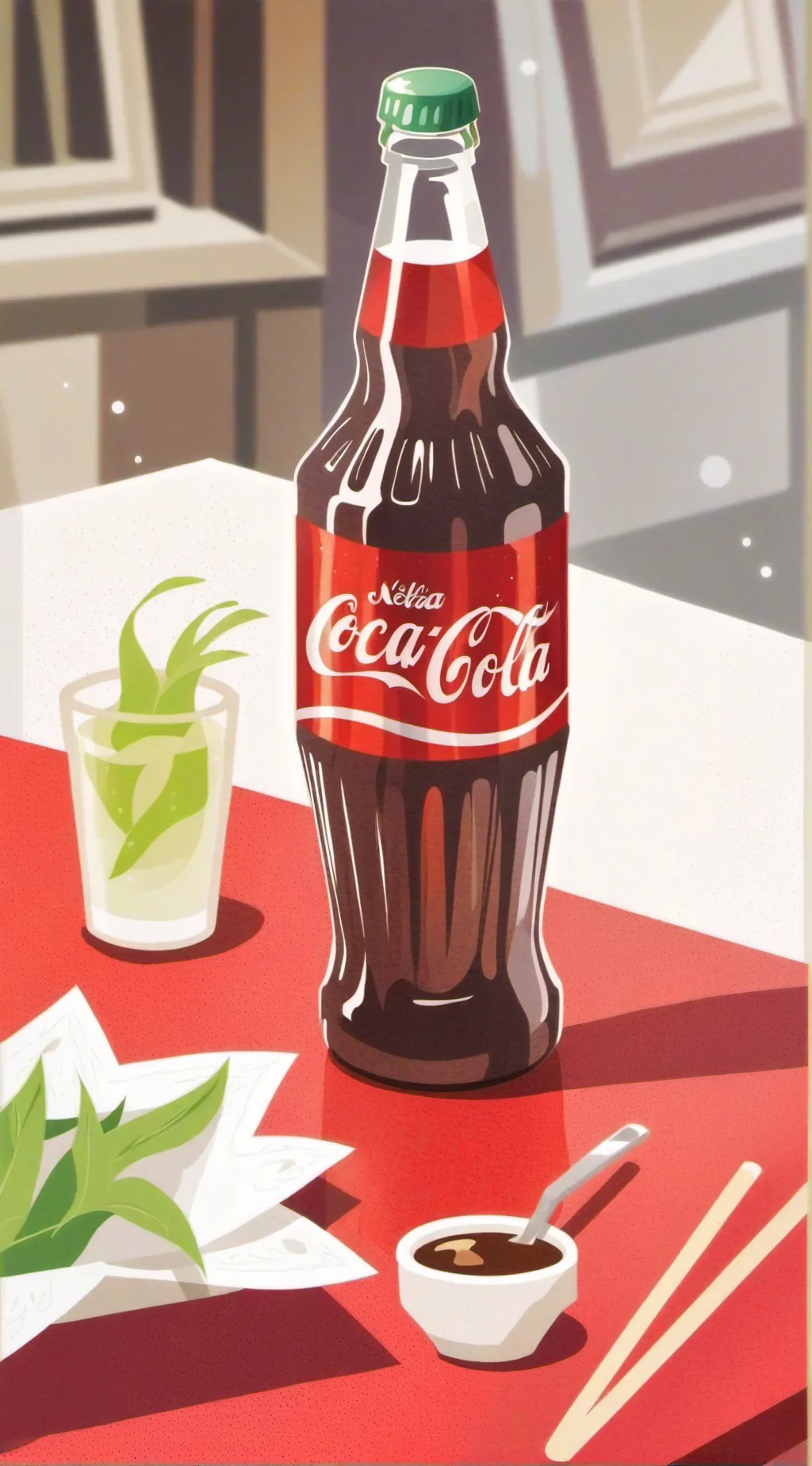 ai character: Coca-Cola background