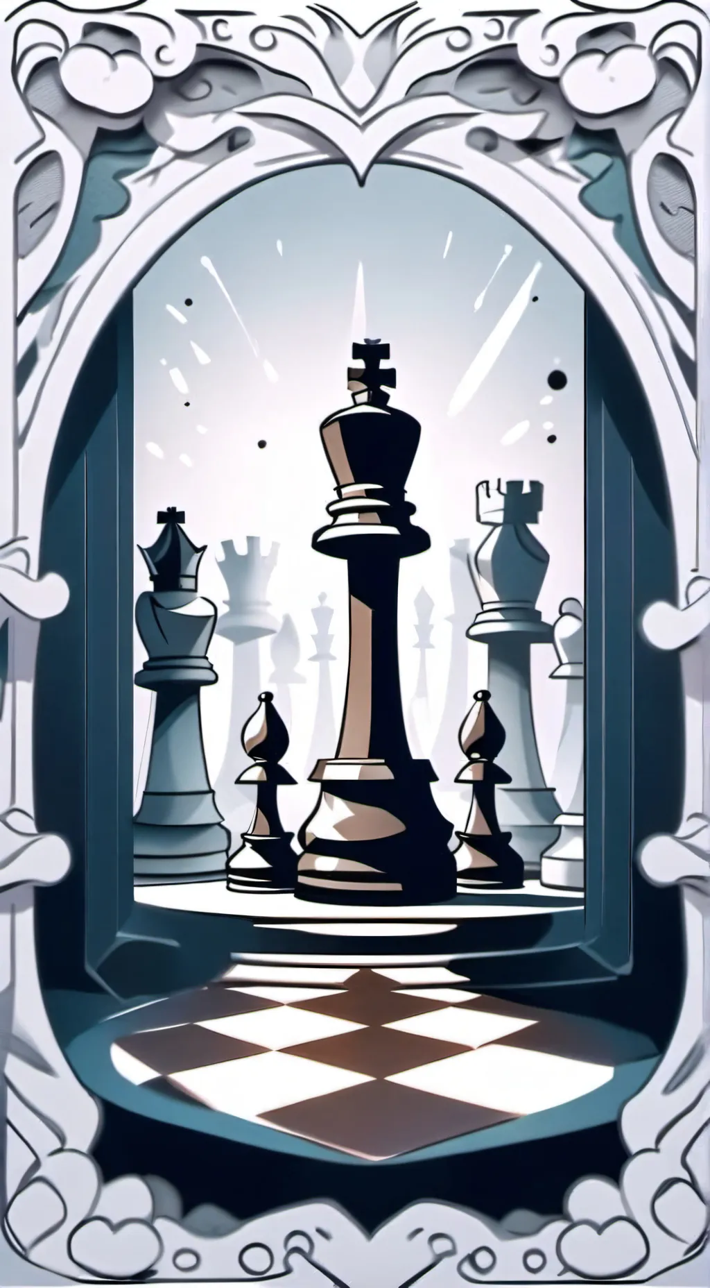 ai character: chess board background