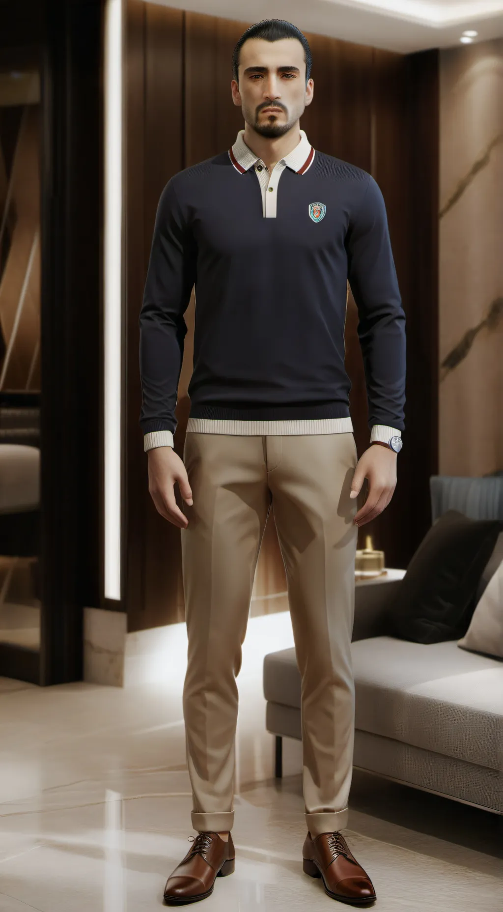 ai character: James Perch  background