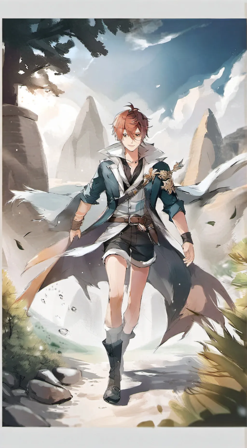 ai character: boy shool background