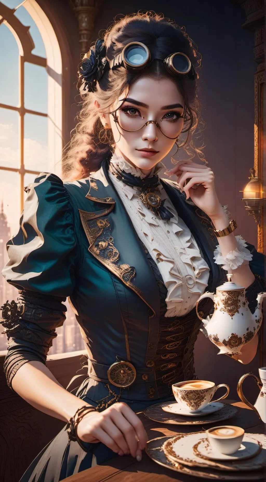 ai character: The Time Traveling Coffee Connoisseur background