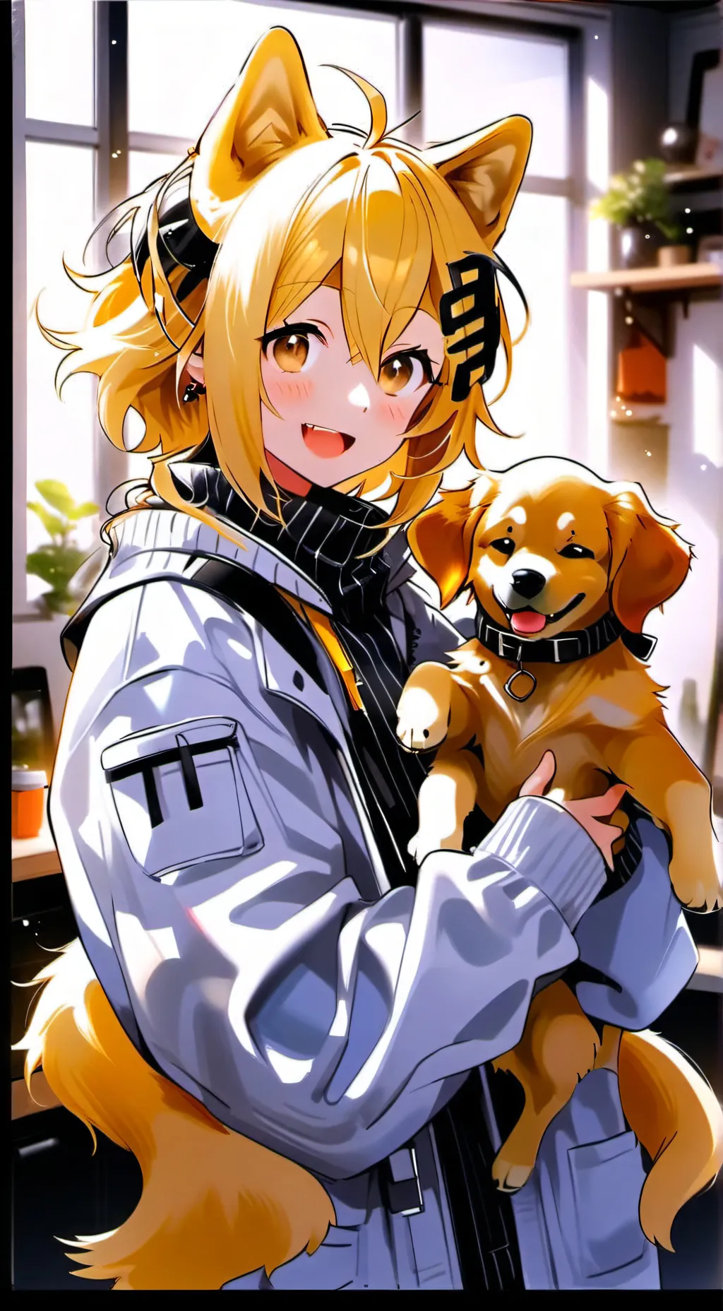 ai character: Golden Paws Spirit background