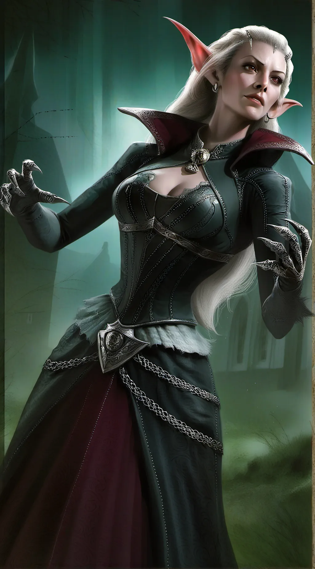 ai character: Lyra Shadowveil background