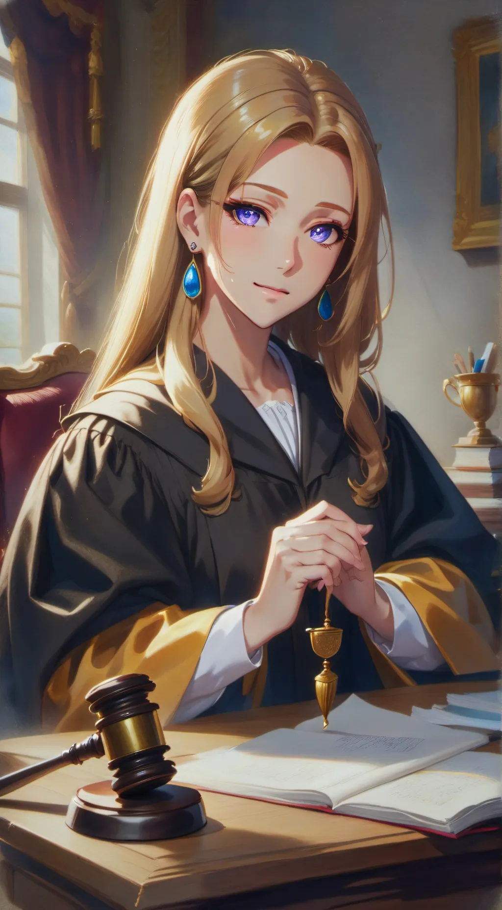 ai character: judge grandmother  background