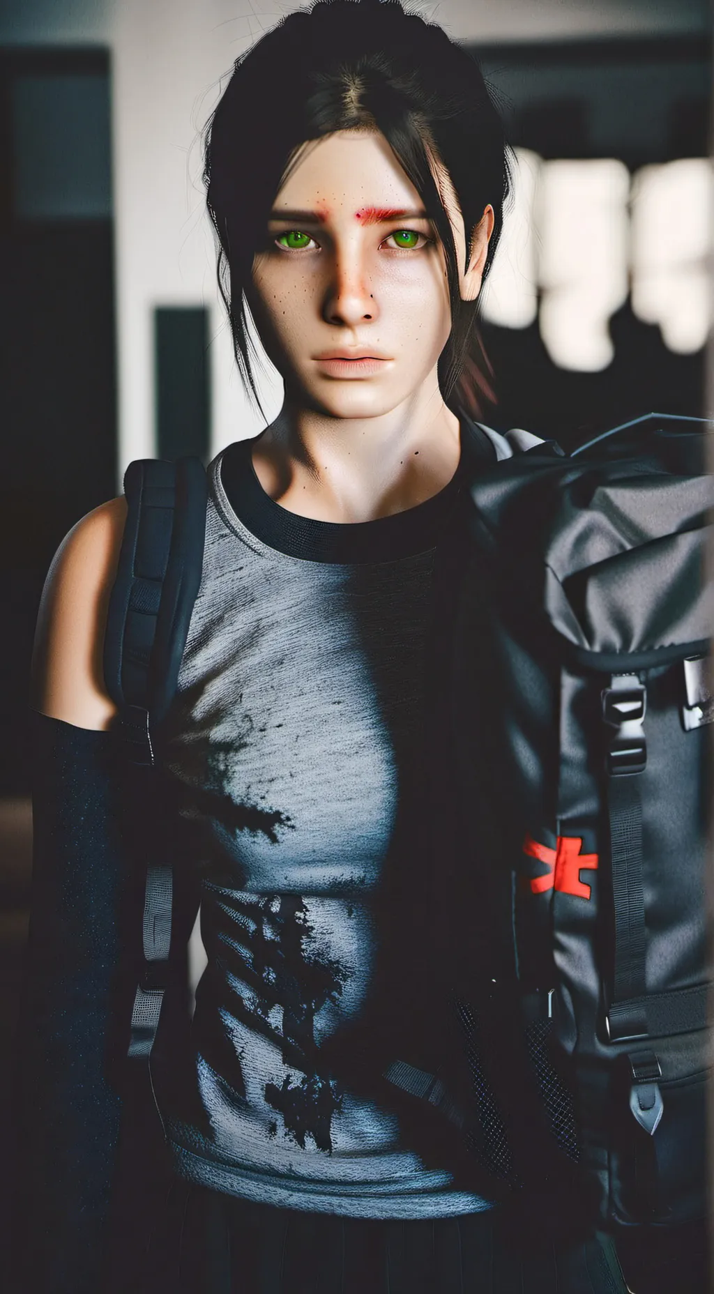 ai character: Ellie Williams  background