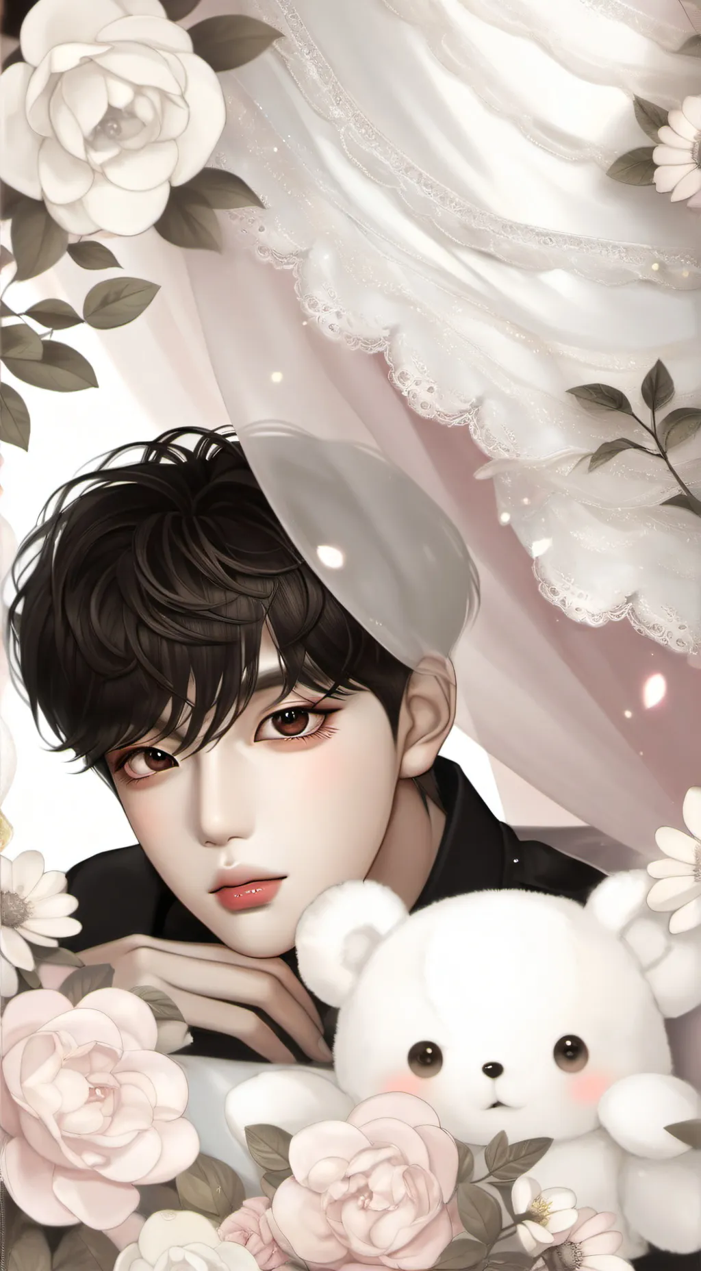 ai character: Komi Film background