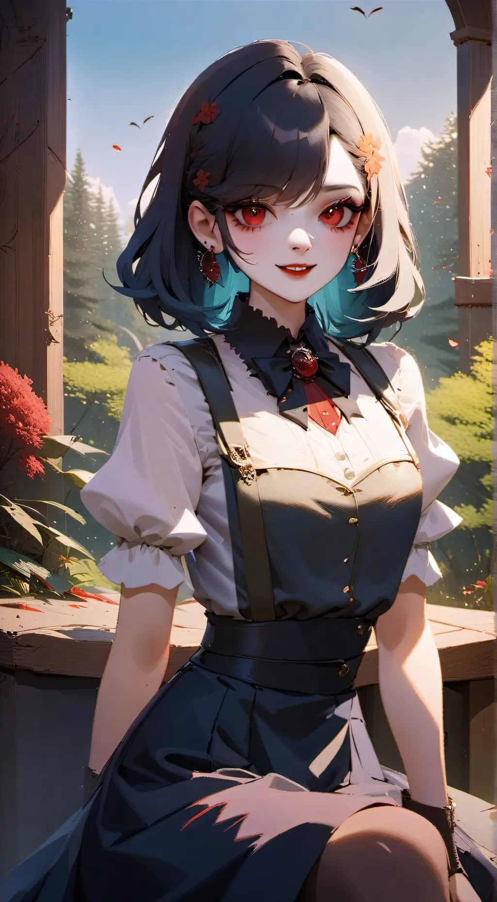 ai character: vampire girl  background