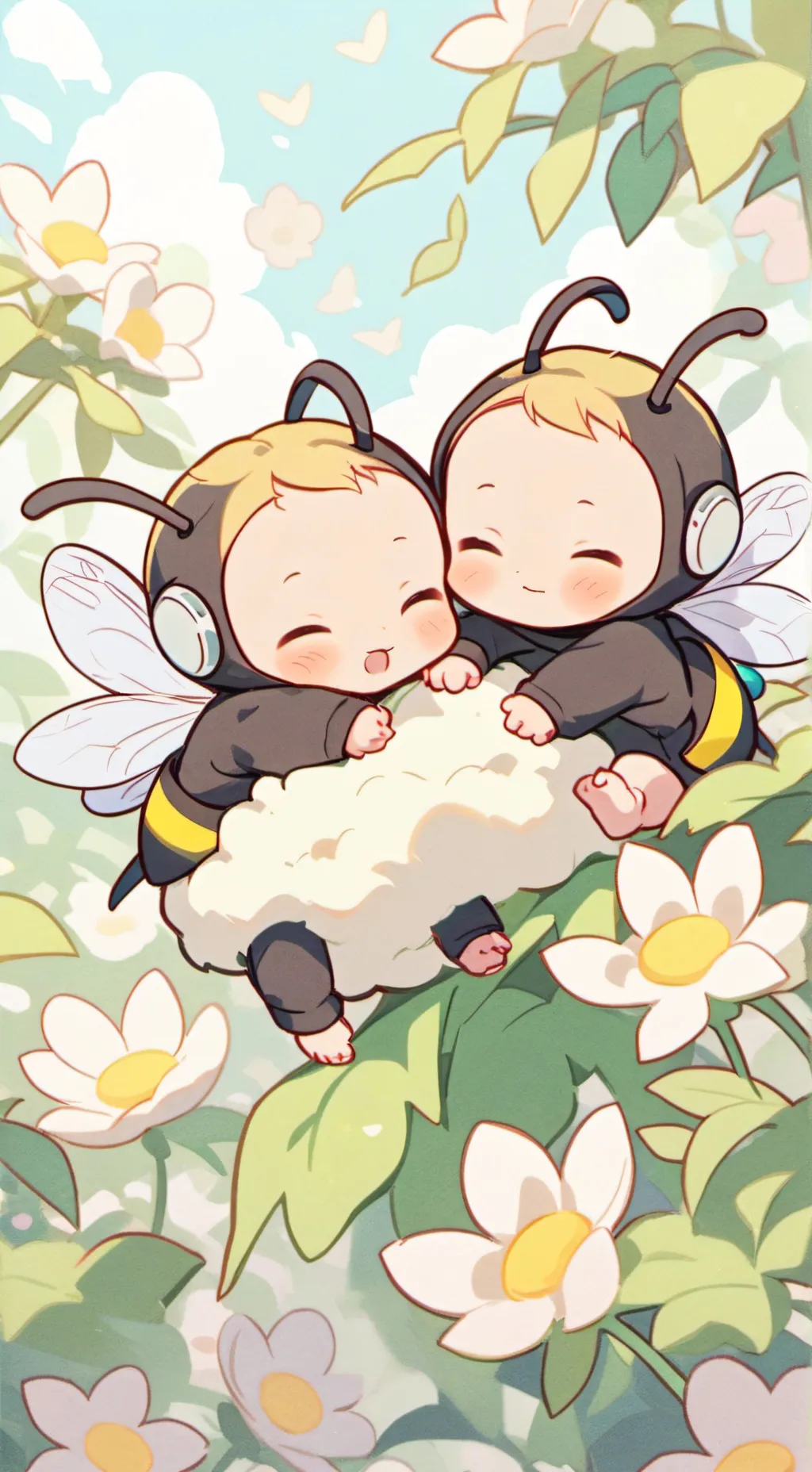 ai character: Baby Bumble Bees background