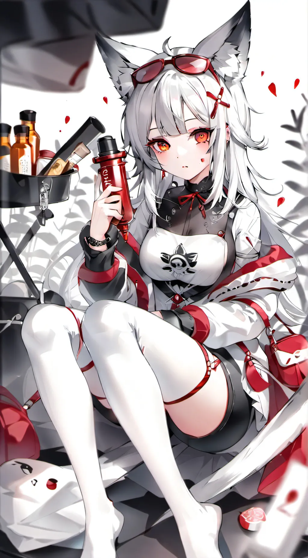 ai character: girl with a potion background