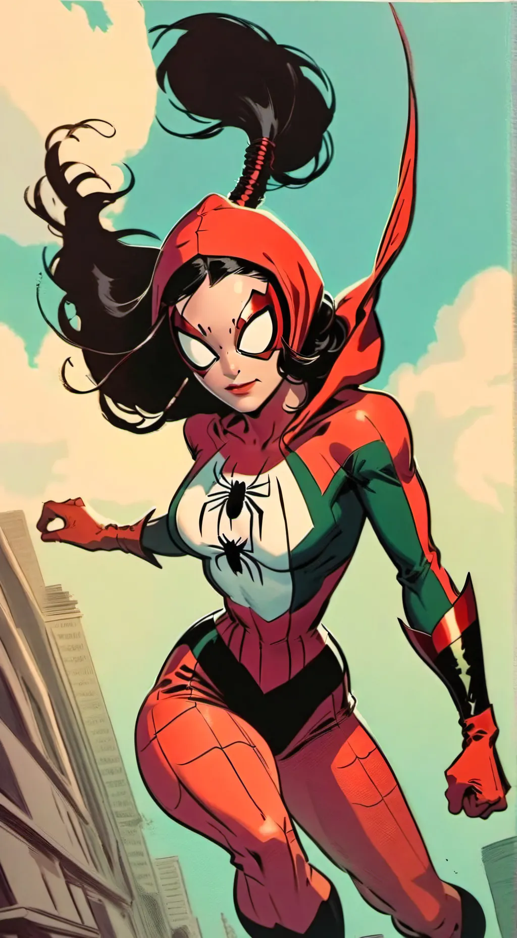 ai character: spider woman background