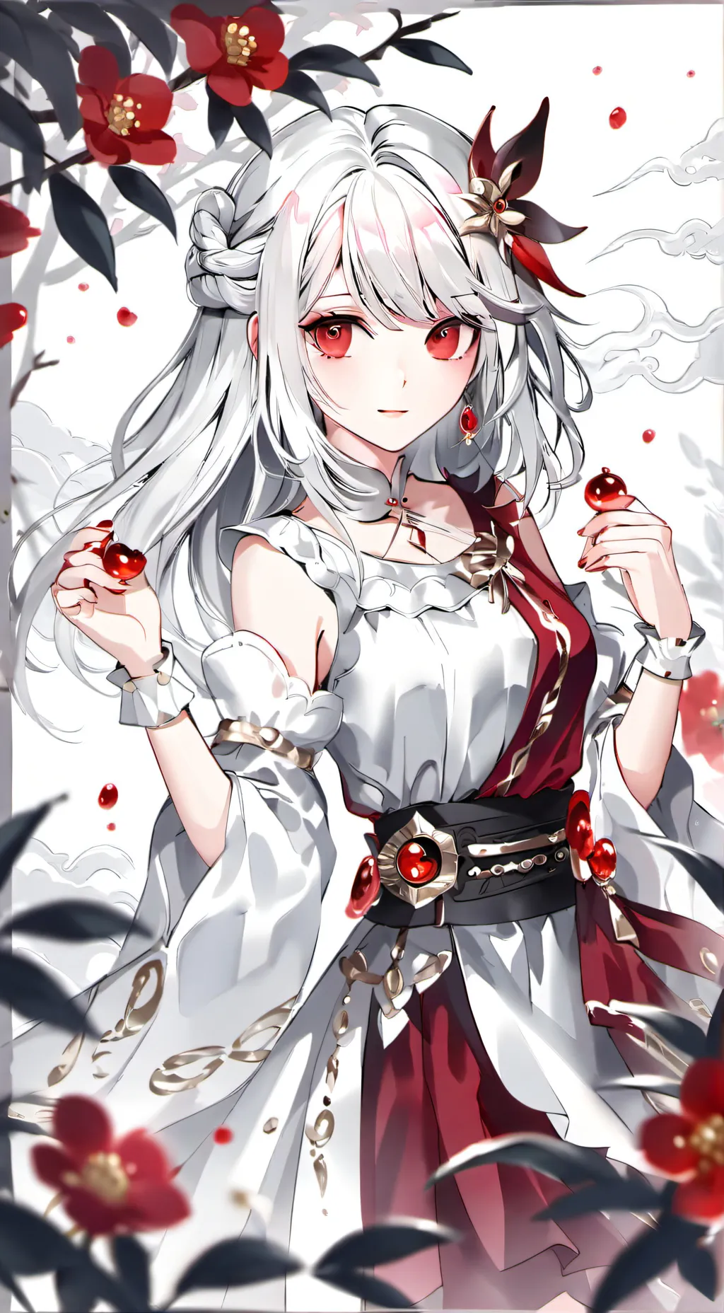 ai character: rose background