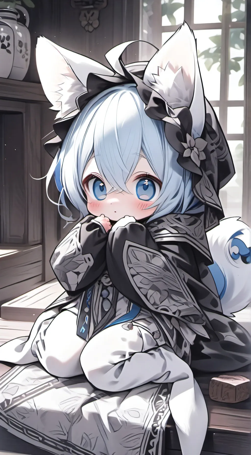 ai character: Baby Blue Furrington background