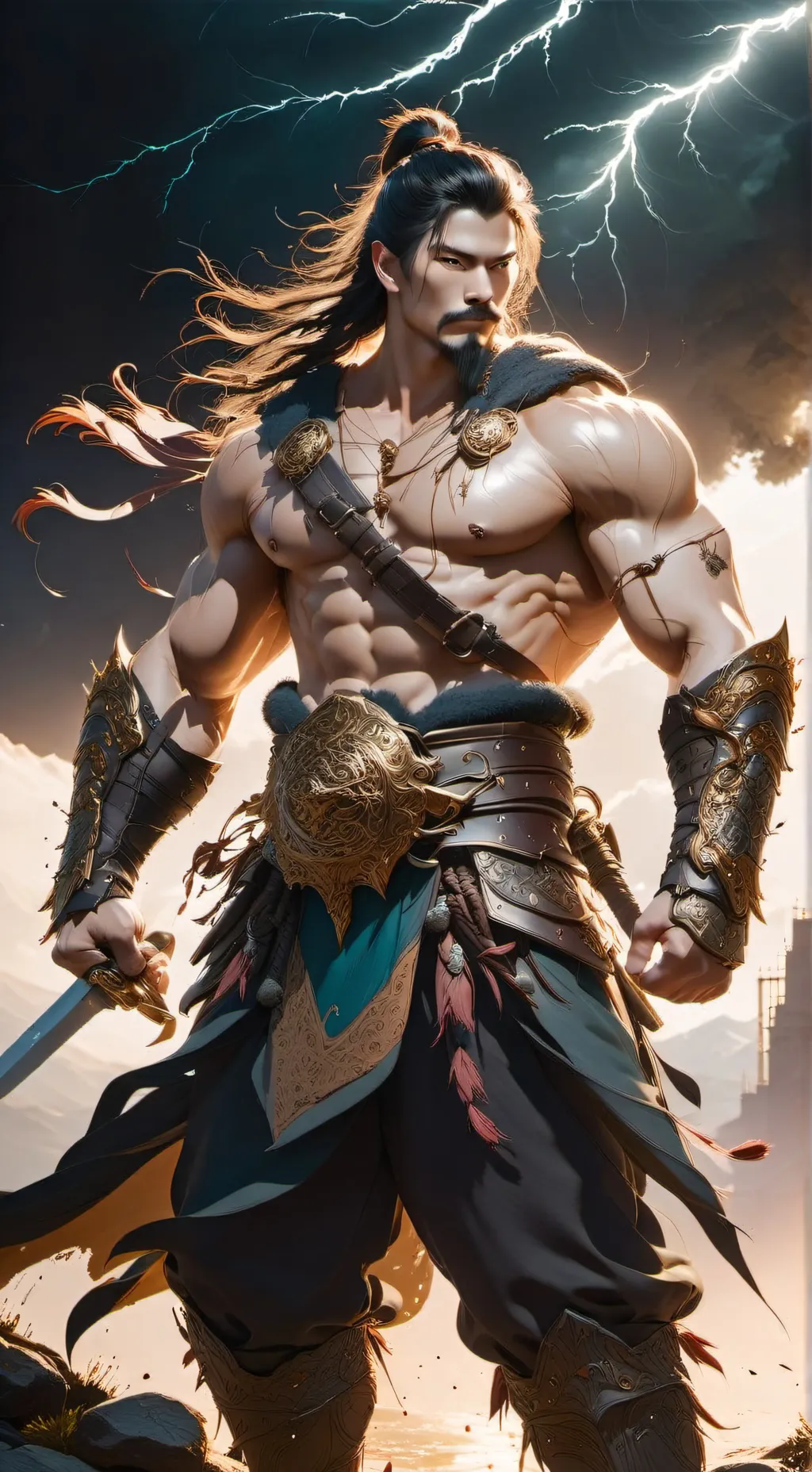ai character: sukuna vs kratos☠️ background