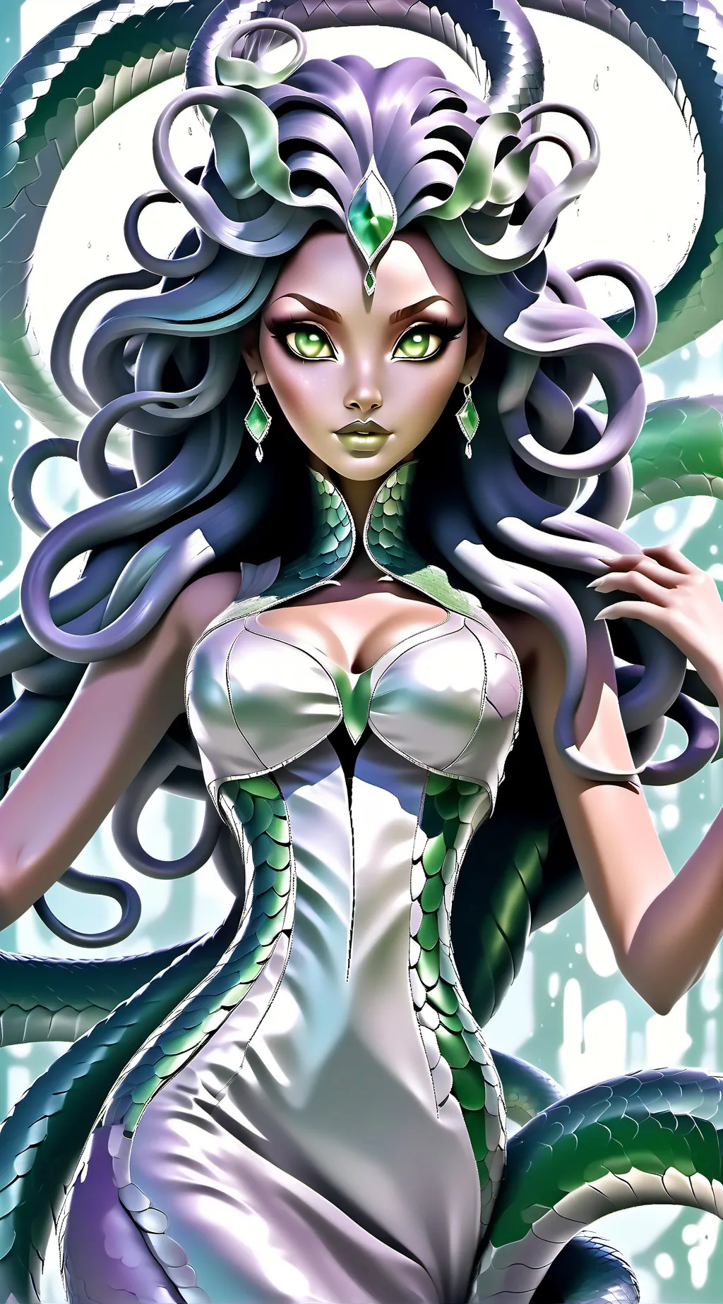 ai character: Medusa  background