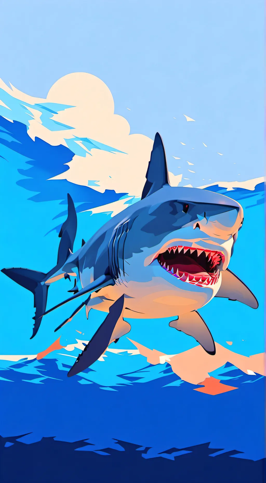 ai character: Sharkous shark XXI background