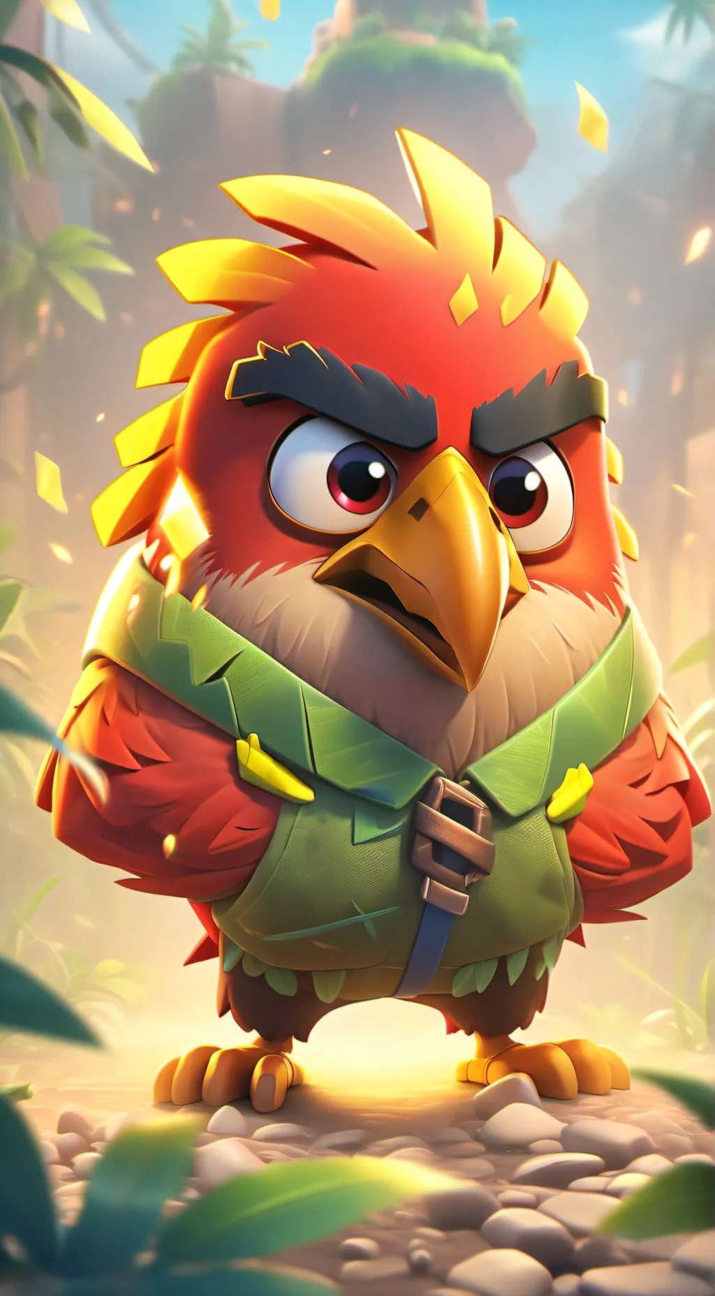 ai character: Red background