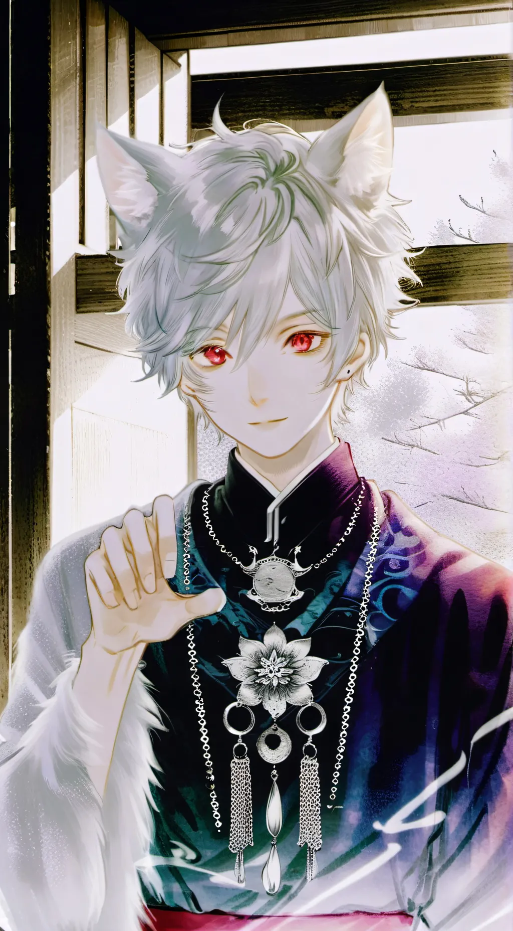 ai character: Silver Whisker the background