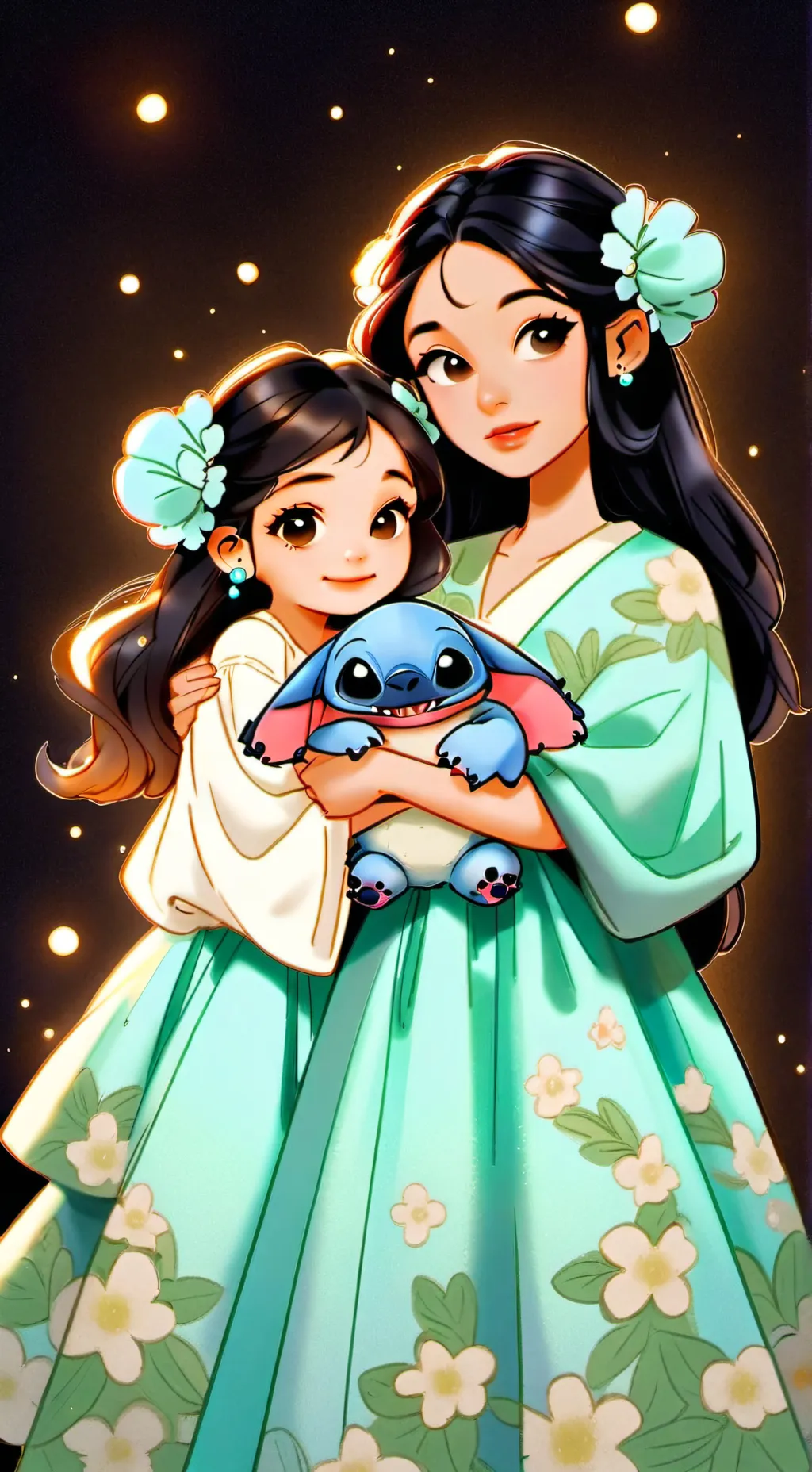ai character: leia zoie stitch  background