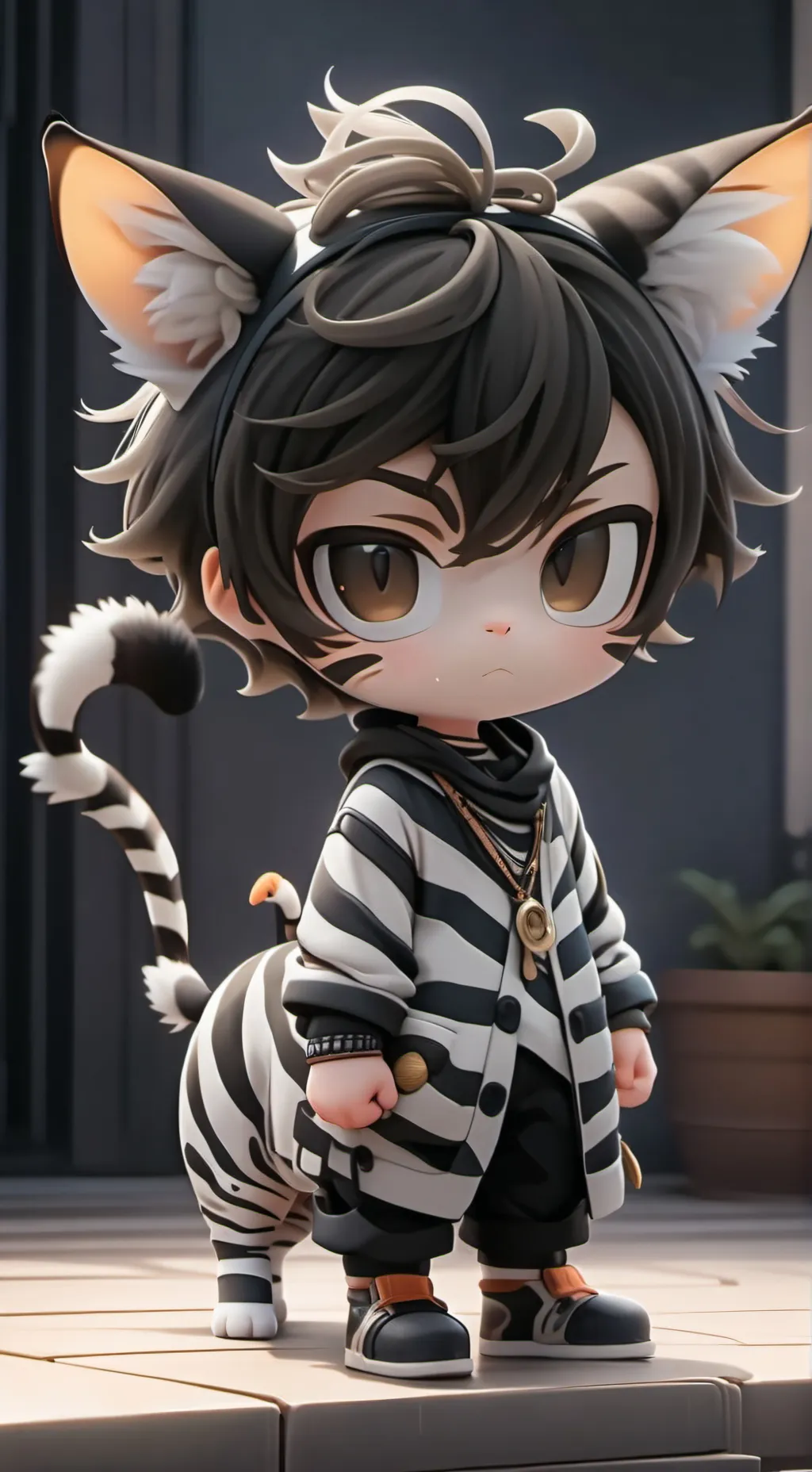 ai character: Zebra Spirit Furry background