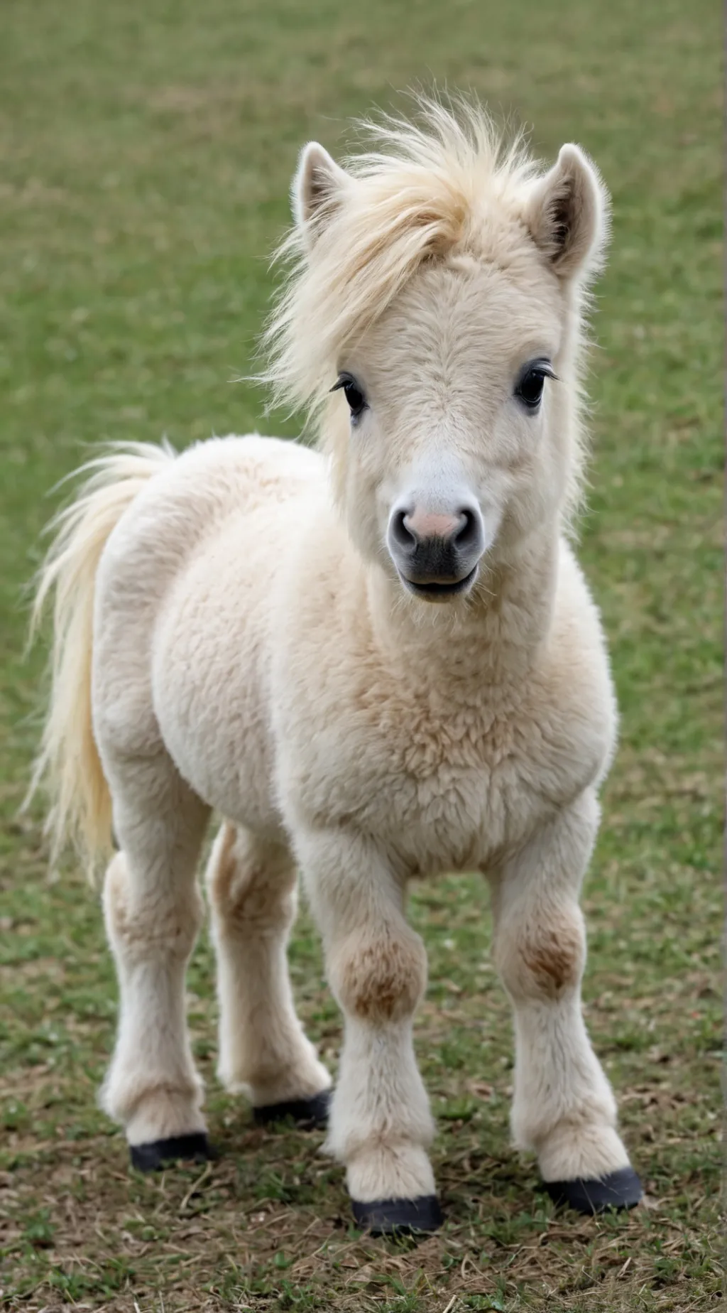ai character: sad fluffy pony  background