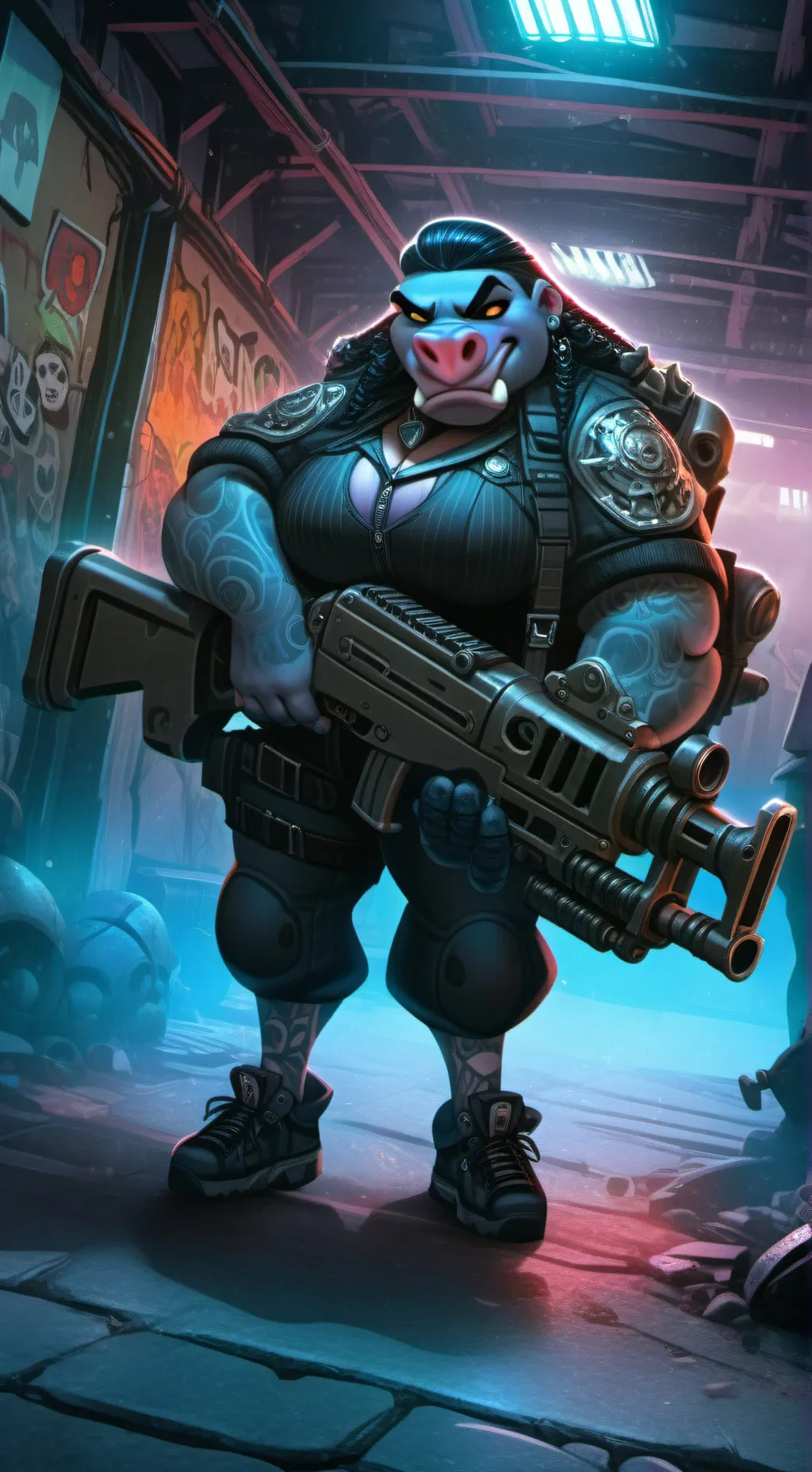 ai character: Killjoy the Hippo background