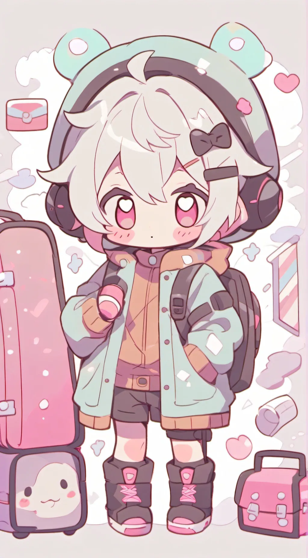 ai character: MHA road trip! background