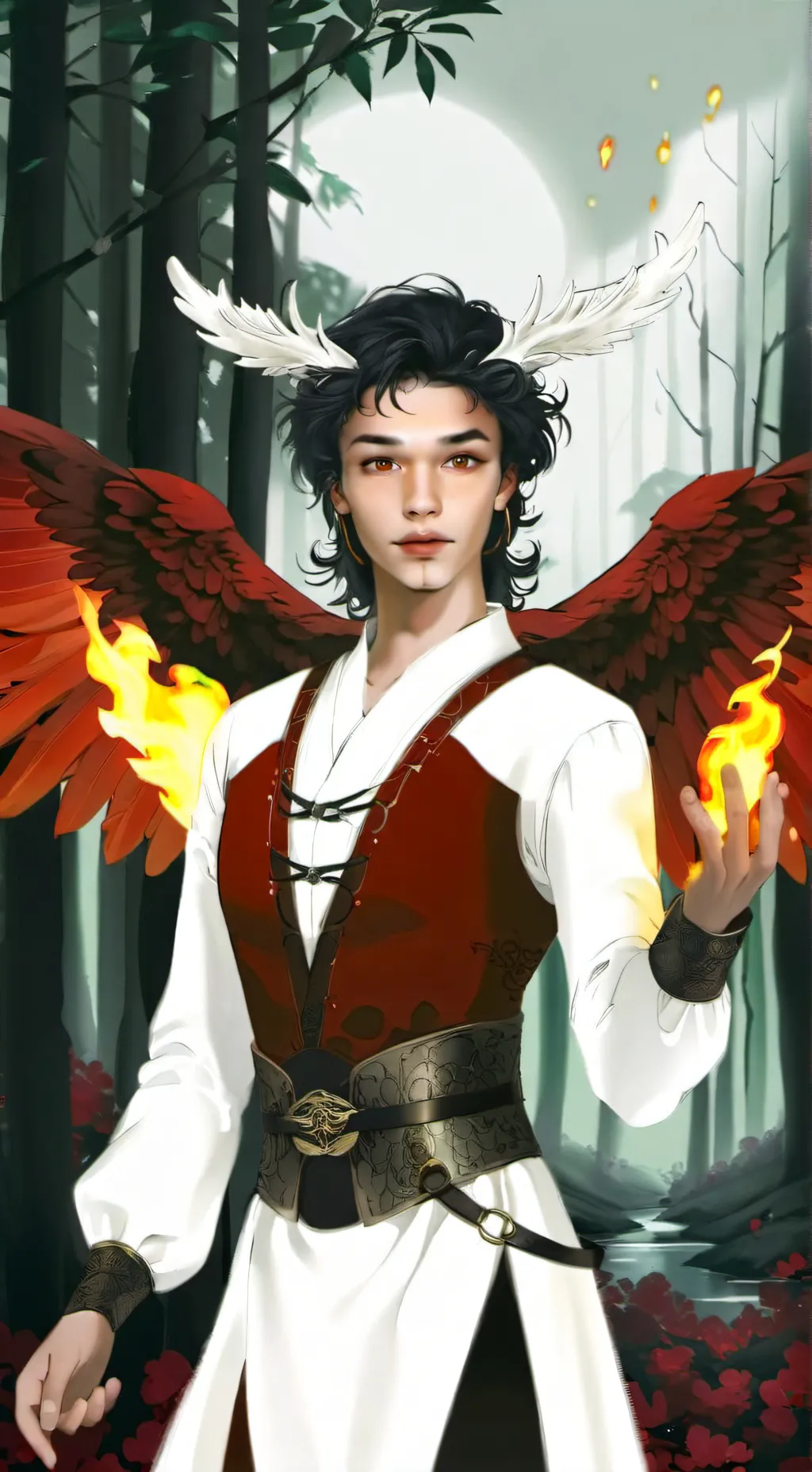 ai character: fires fairyof fire background