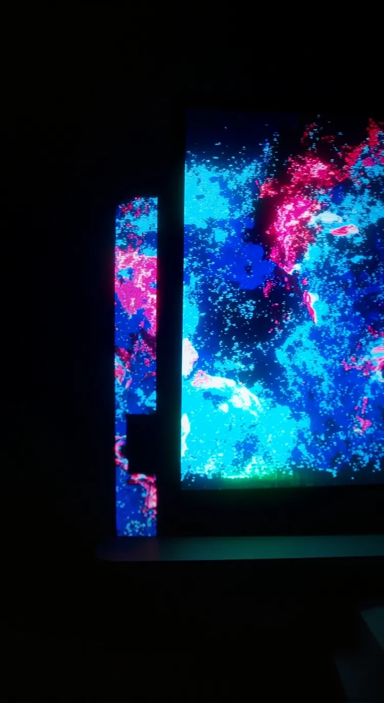 ai character: Glitching TV background