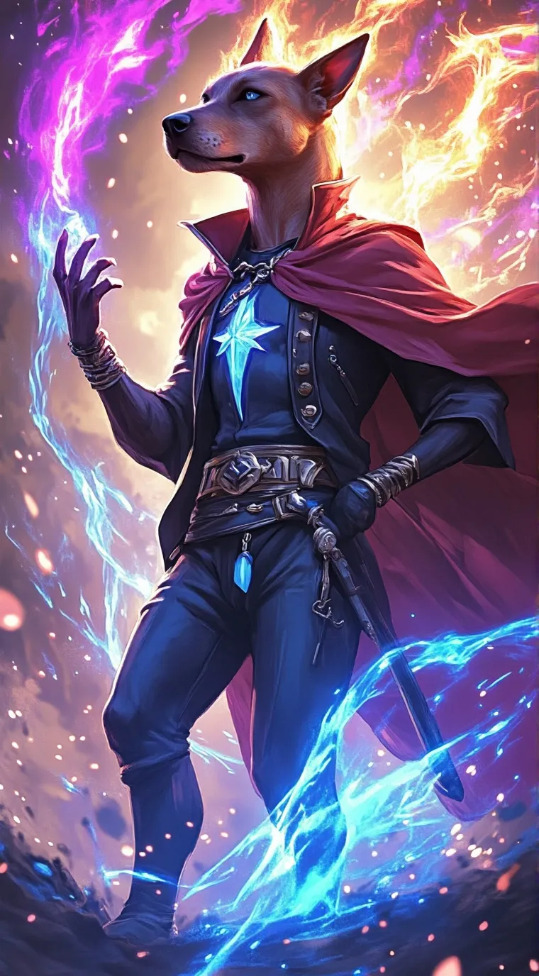 ai character: dog man background