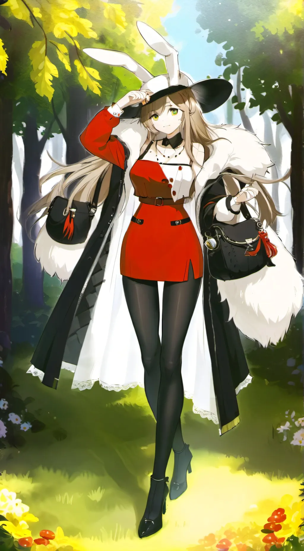 ai character: Barney bunny  background