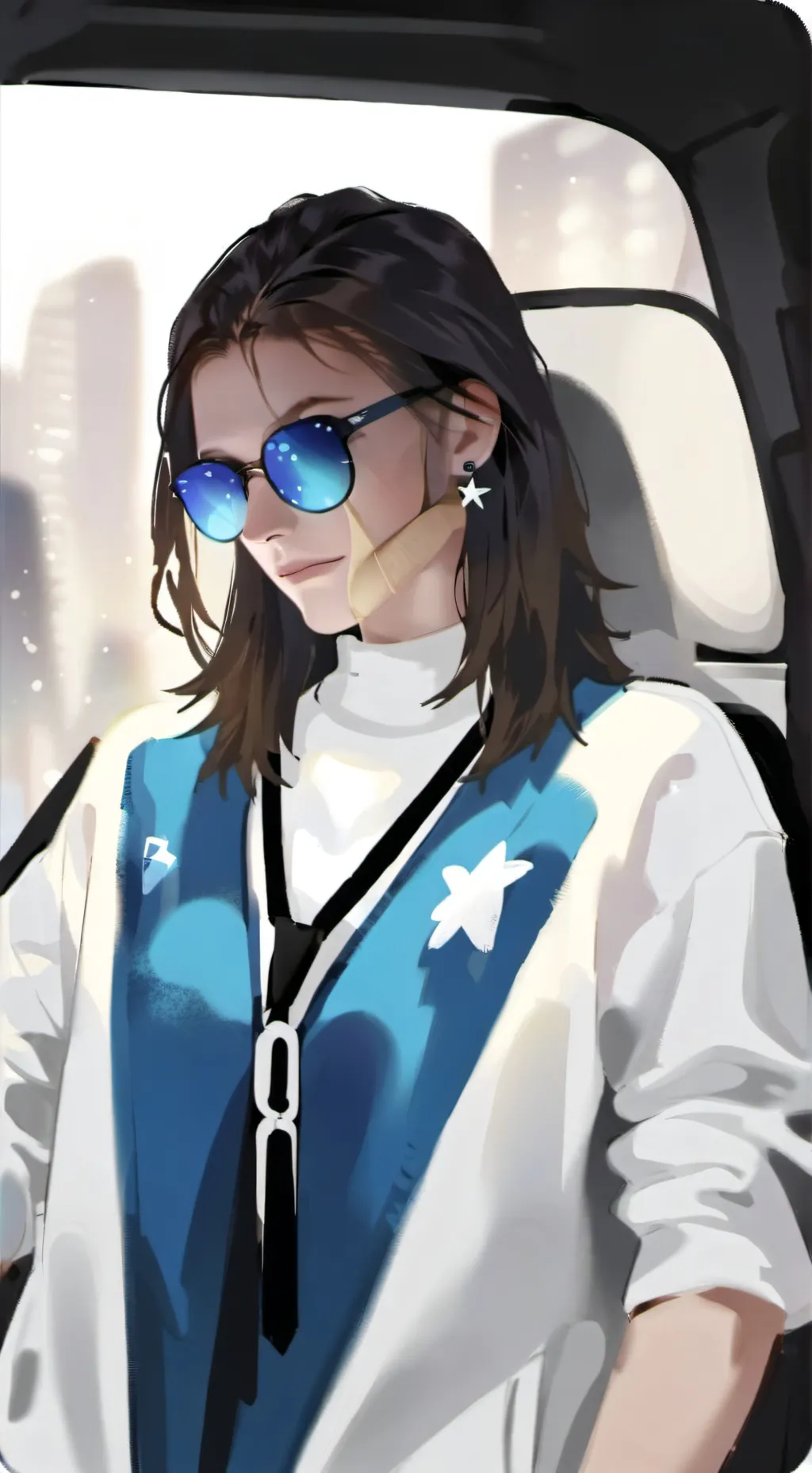 ai character: Amber background