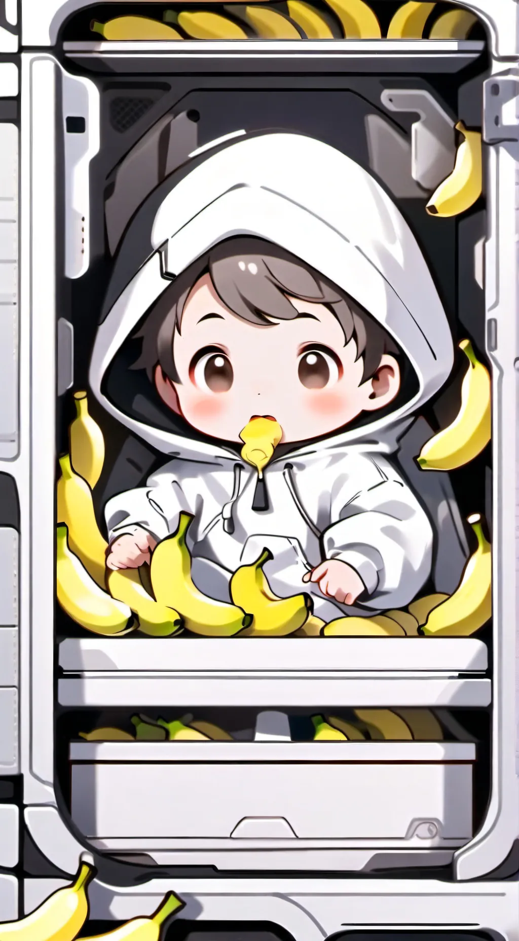 ai character: Banana Baby background