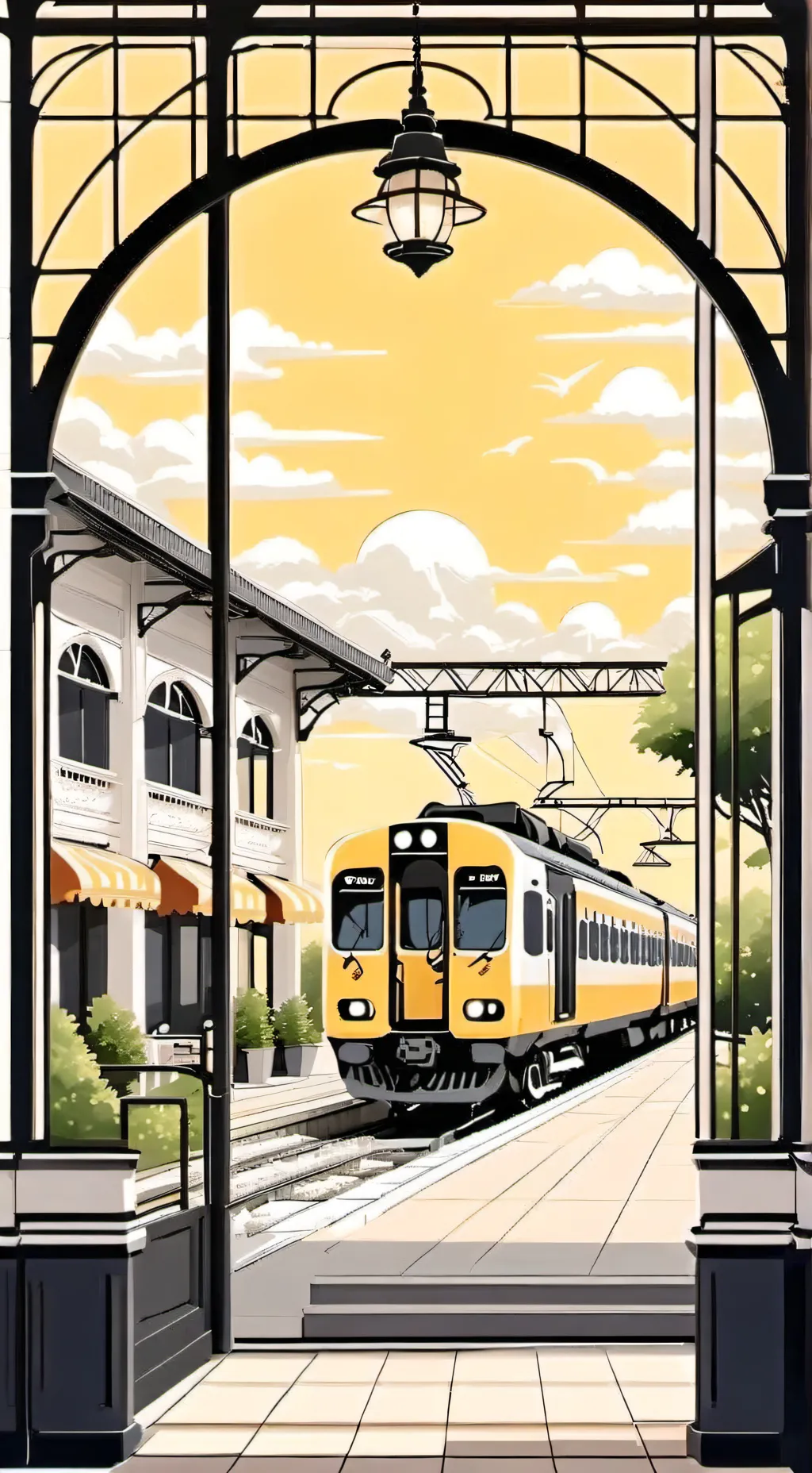ai character: praha station background