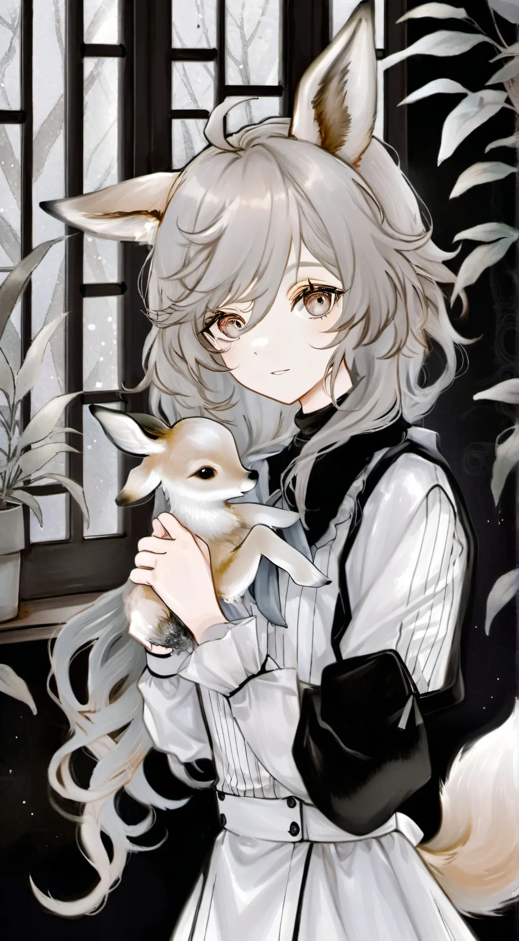 ai character: Dappled Fawn Furry background