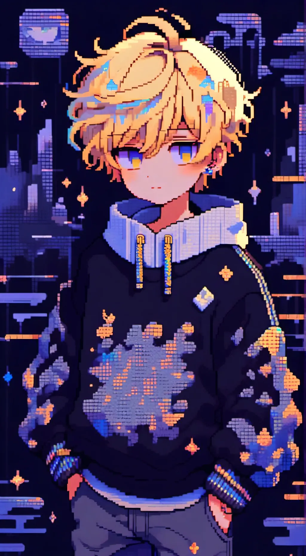 ai character: he falls on you background