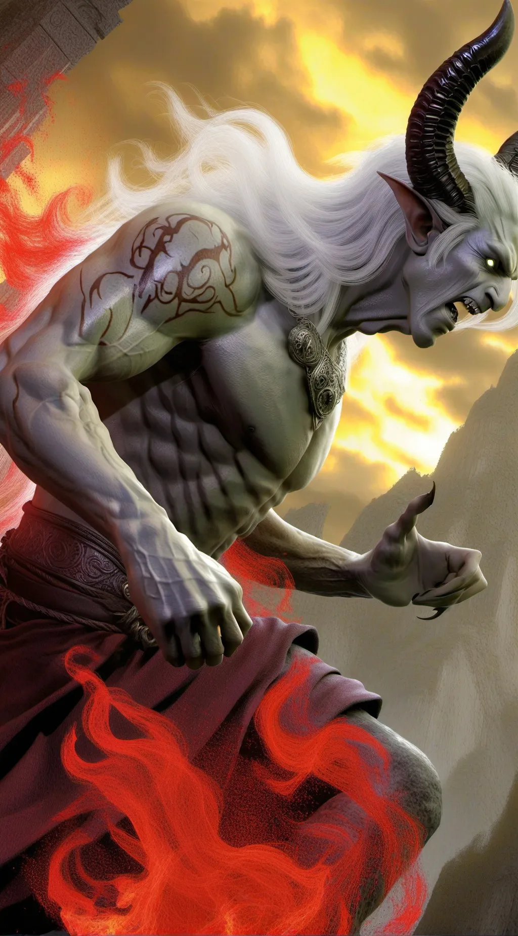 ai character: Demon boy background