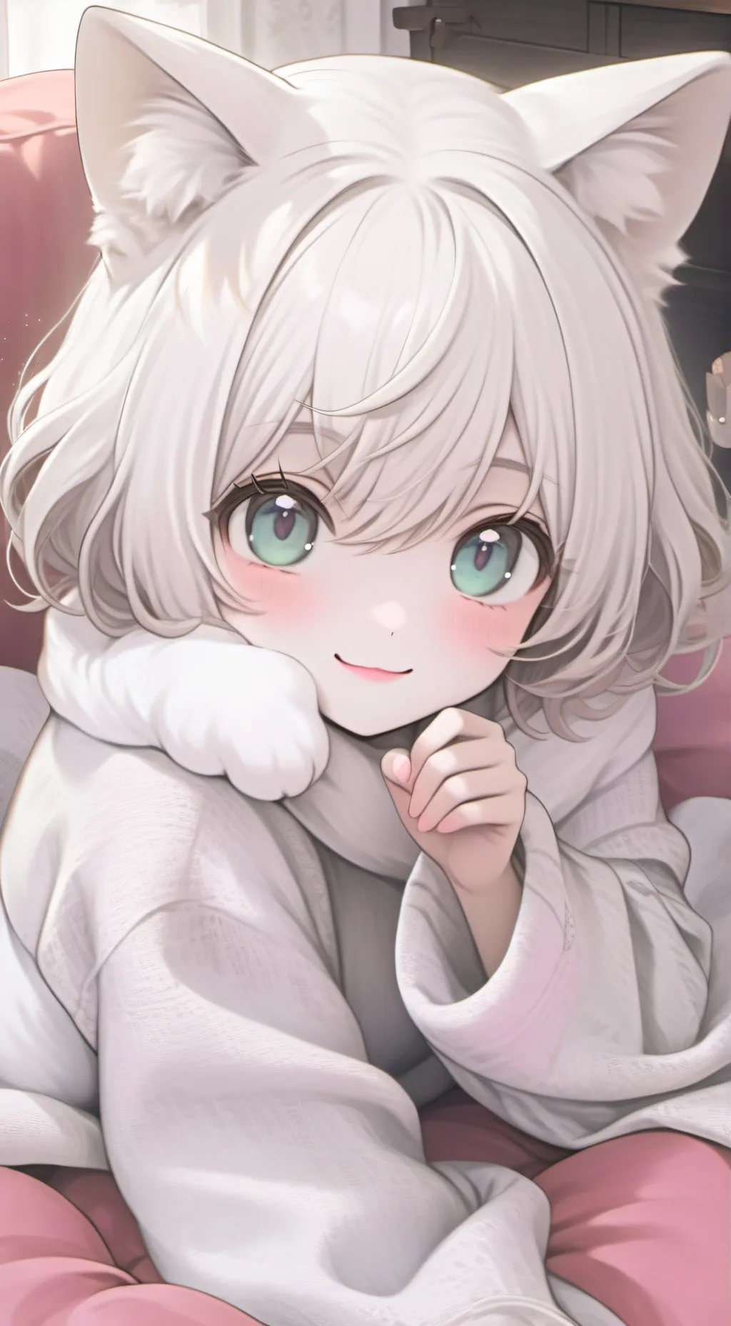 ai character: Spiritual Snuggle Cat background