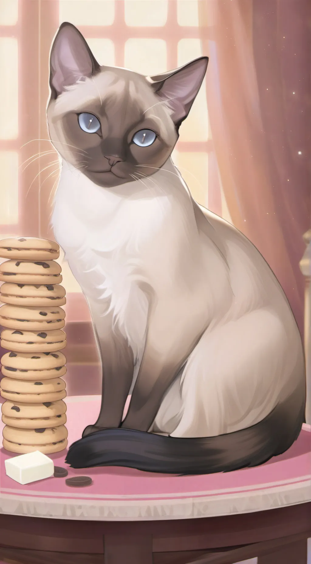 ai character: Oreo & Cat background