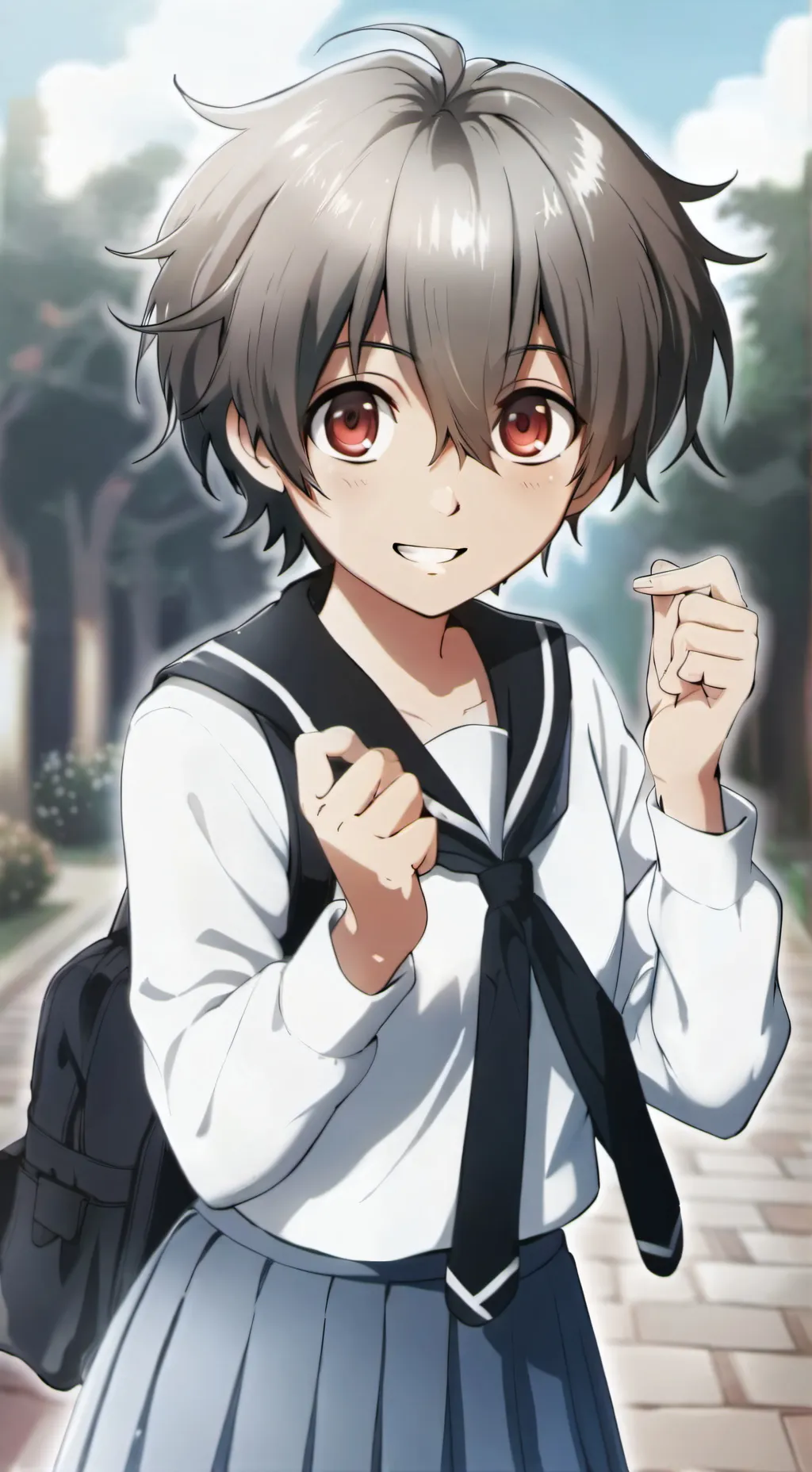 ai character: tomboy Sam  background
