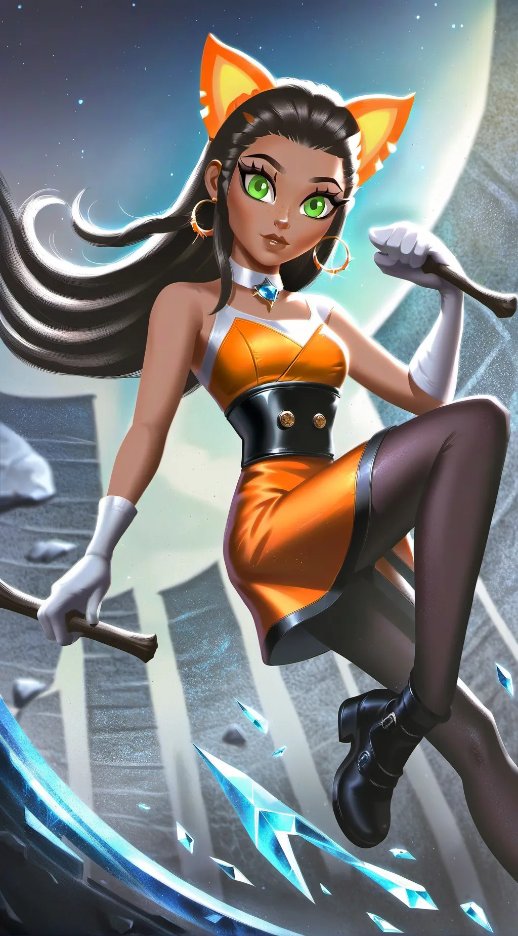 ai character: orange cat background