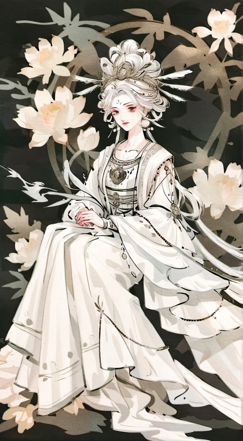 ai character: White lady background
