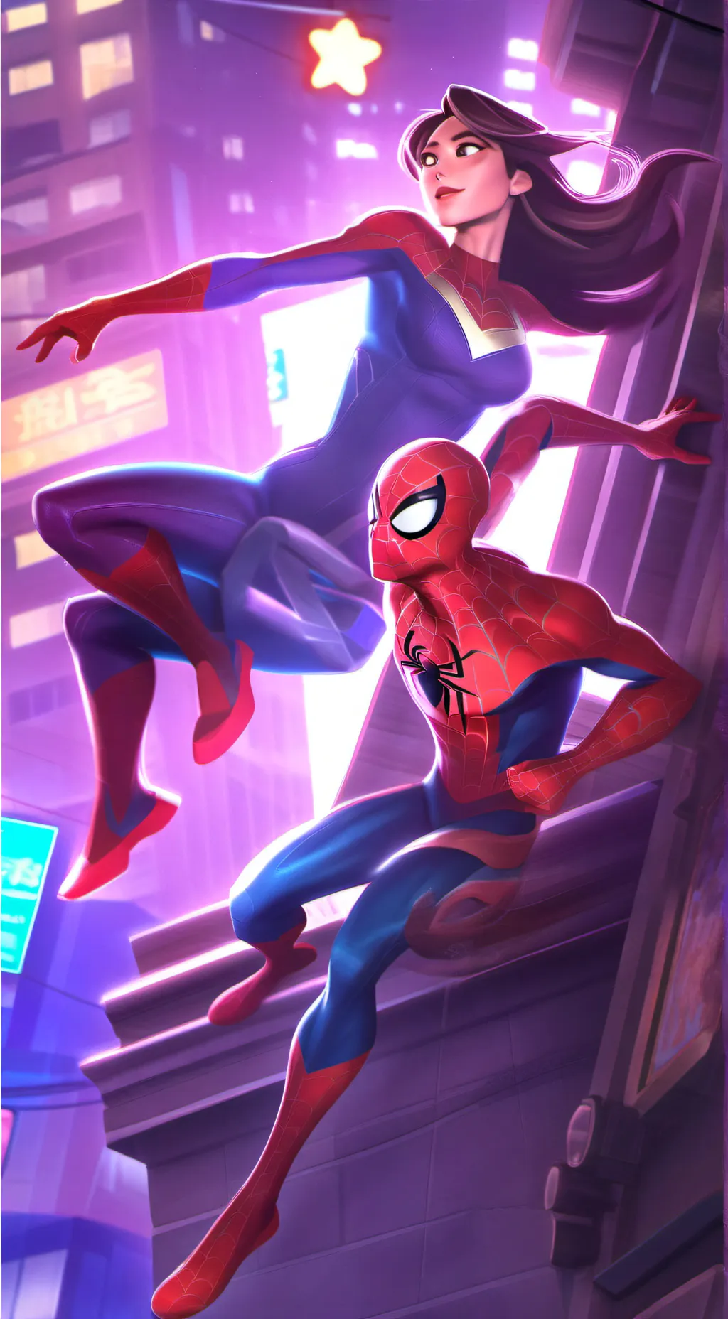 ai character: spiderman  background