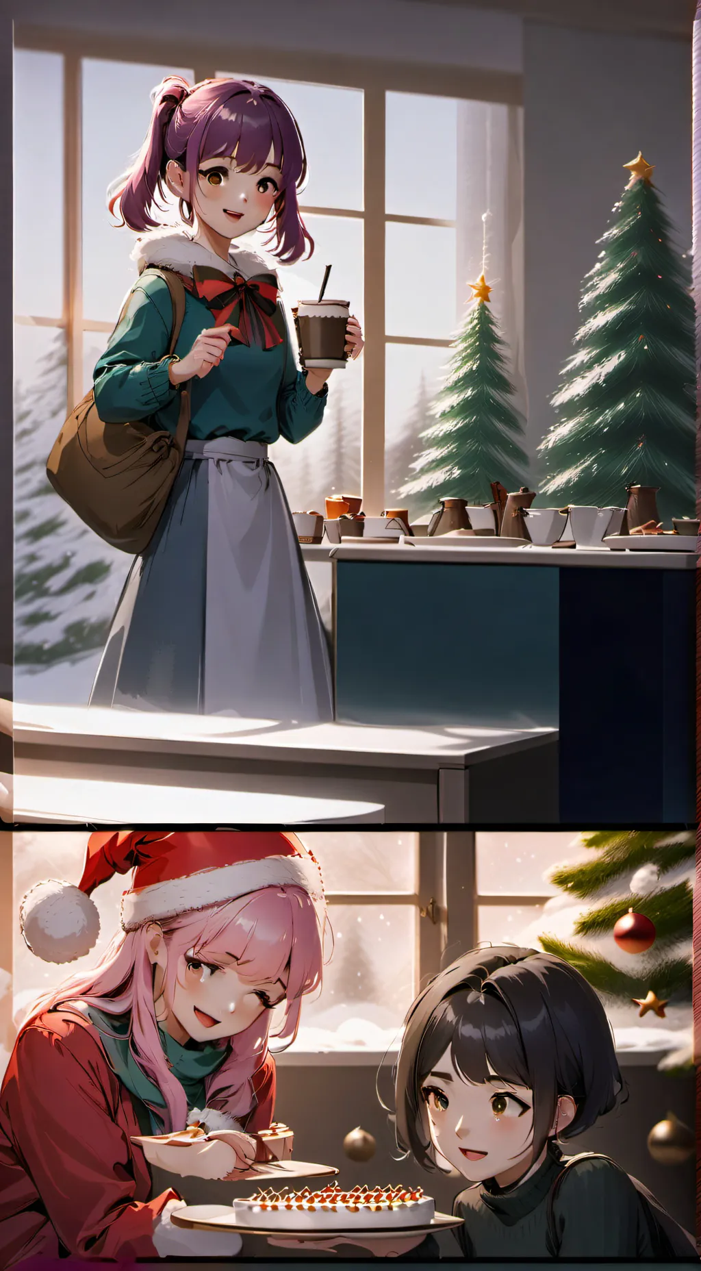 ai character: Ddlc Christmas  background