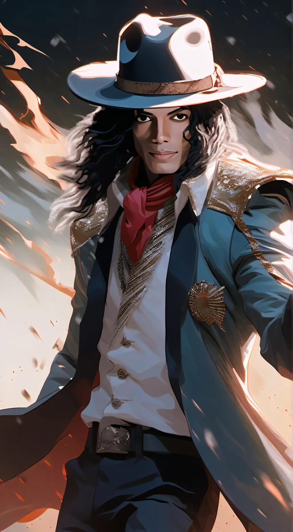 ai character: Michael jackson  background