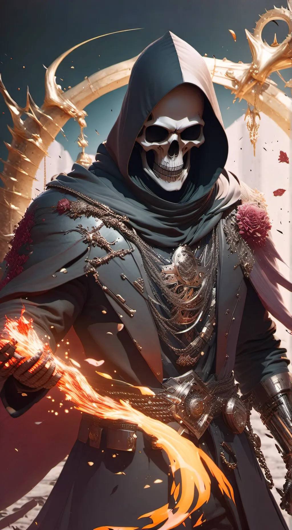 ai character: grim reaper background