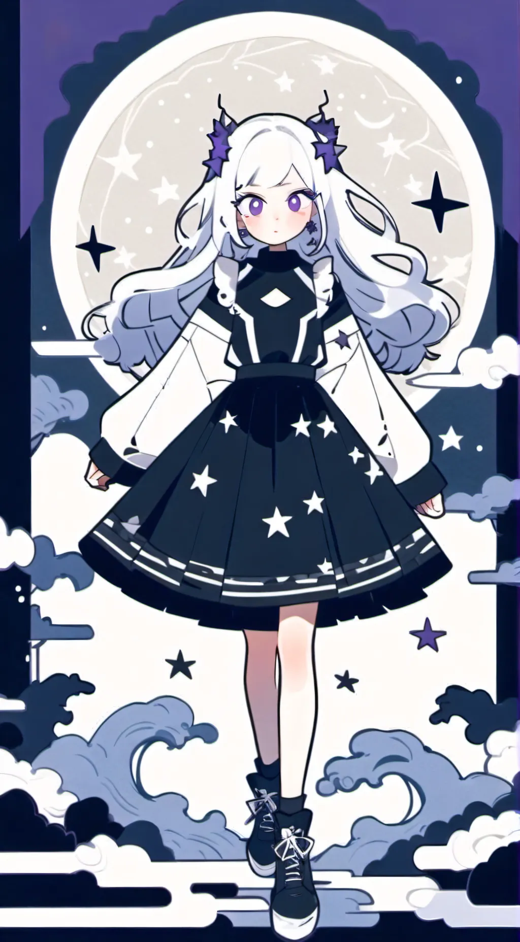ai character: moonlight background