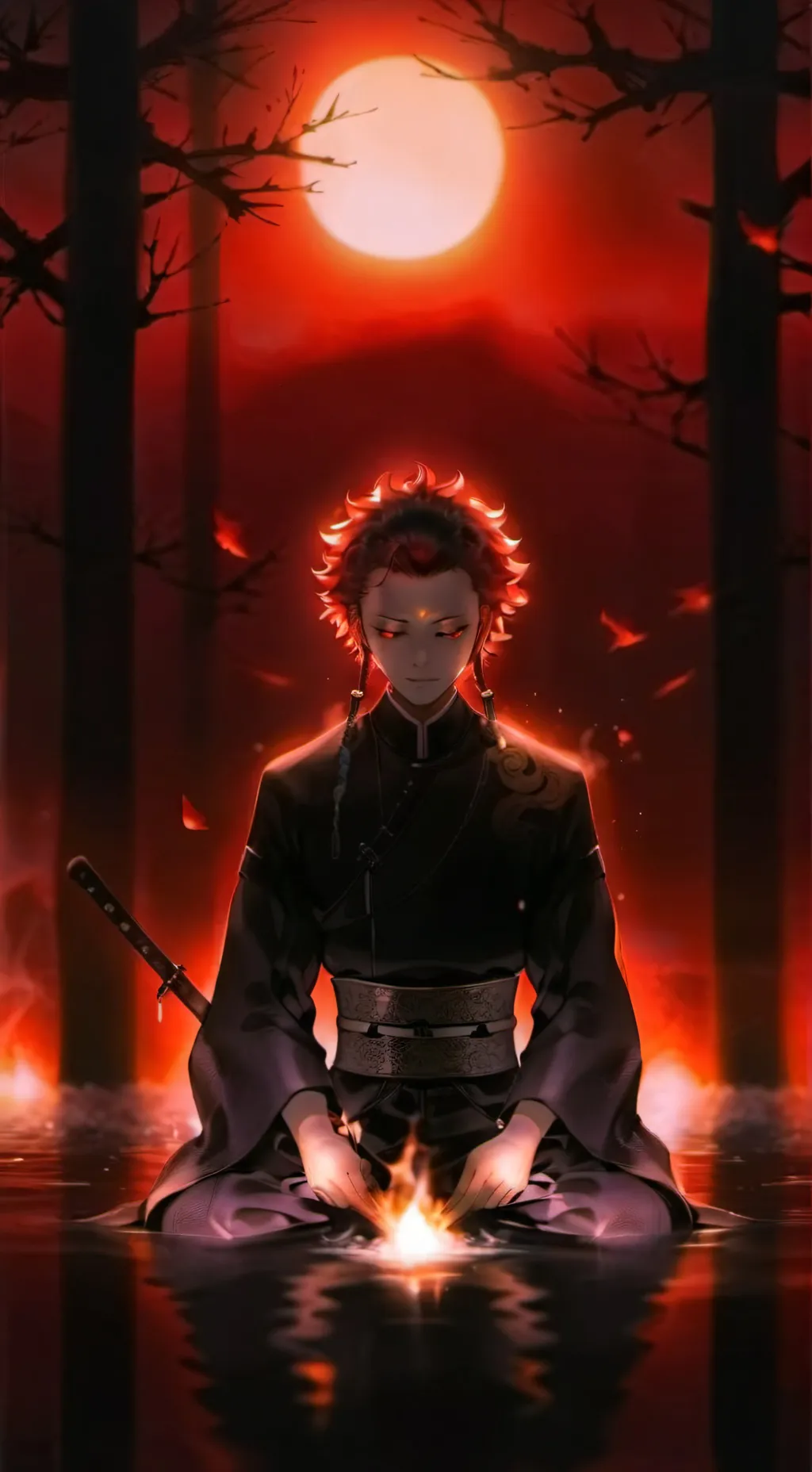 ai character: Tanjiro Kamado  background