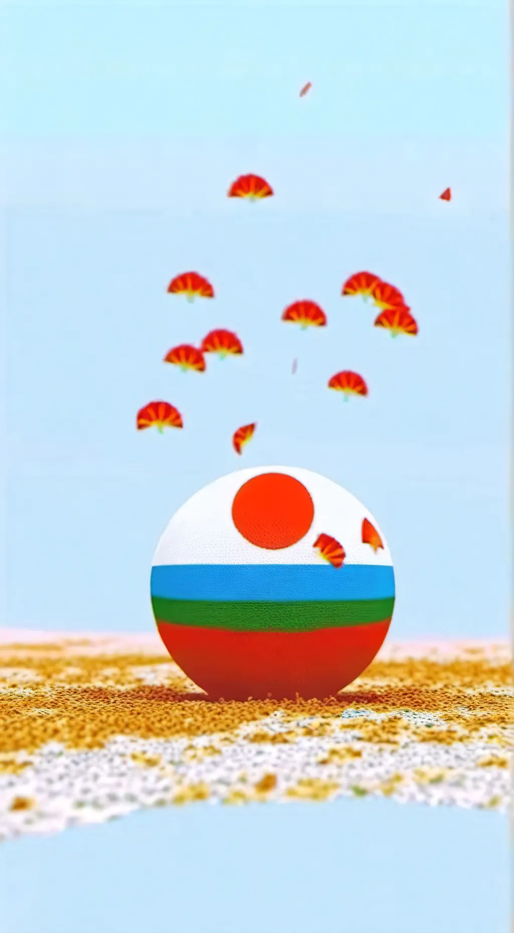 ai character: countryball glitch background
